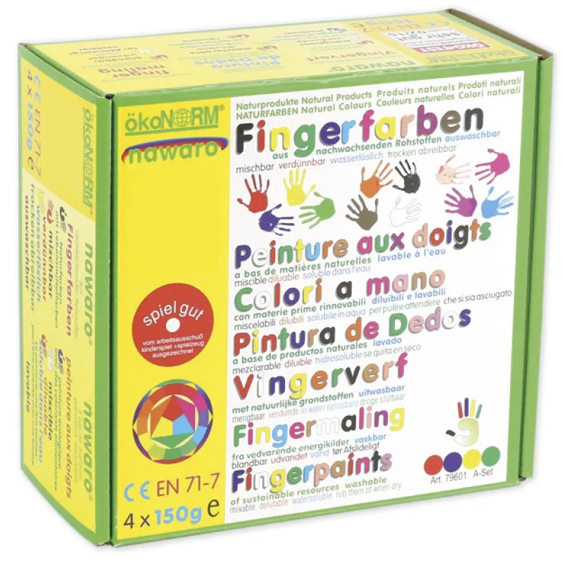 Set Fingerfarben nawaro, 4-tlg.