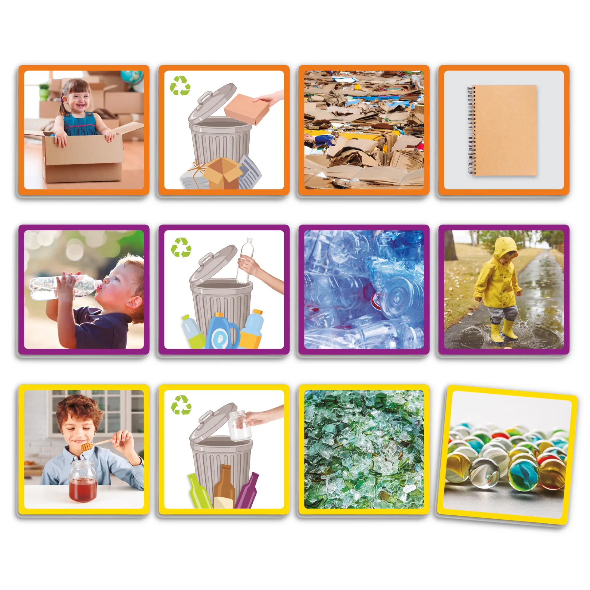 "Återvinningsprocesser" uppsättningar, sekvenser av bilder i ett fodral