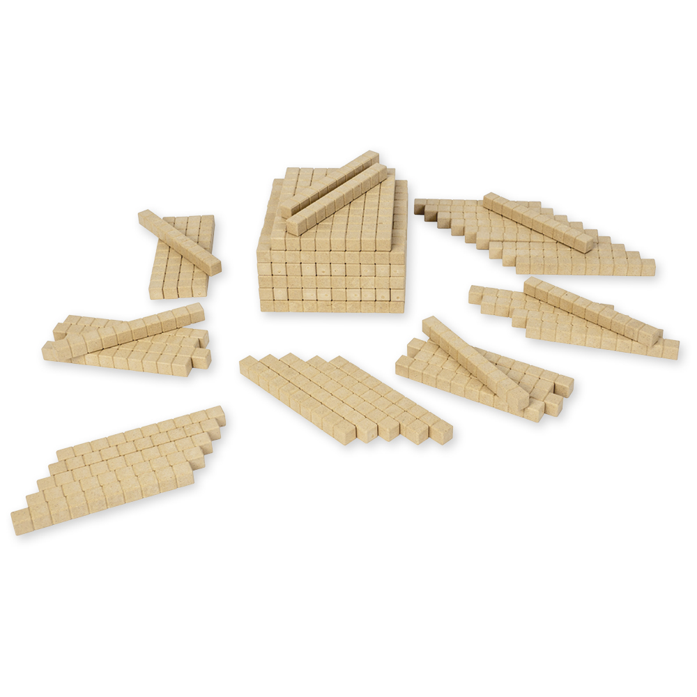 Dienes Dezimalrechen-Zehner-Stäbe, naturfarben, Satz 100 Stück