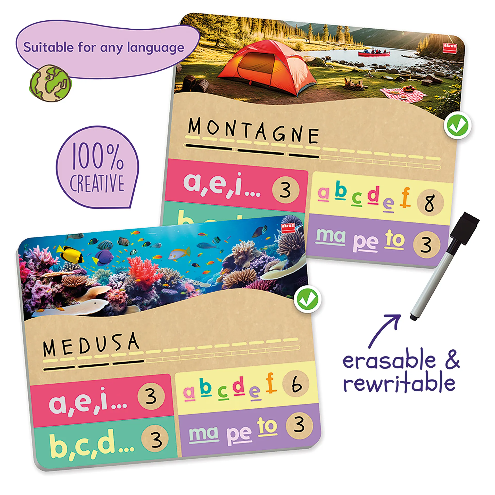 Lernspiel "Buchstabieren und Silben bilden", 16-tlg.