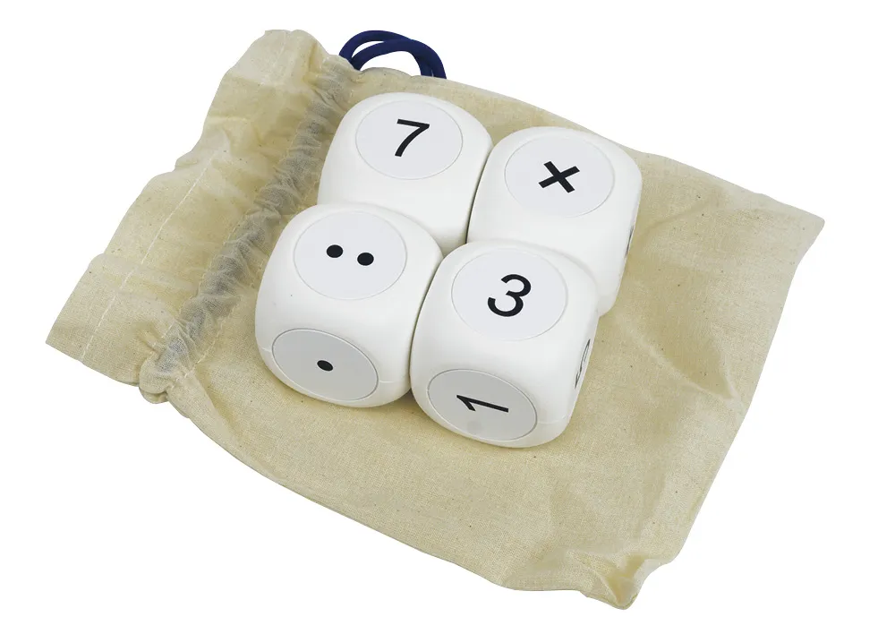 Mathe-Würfel XL im Beutel, 4-tlg., 5 cm