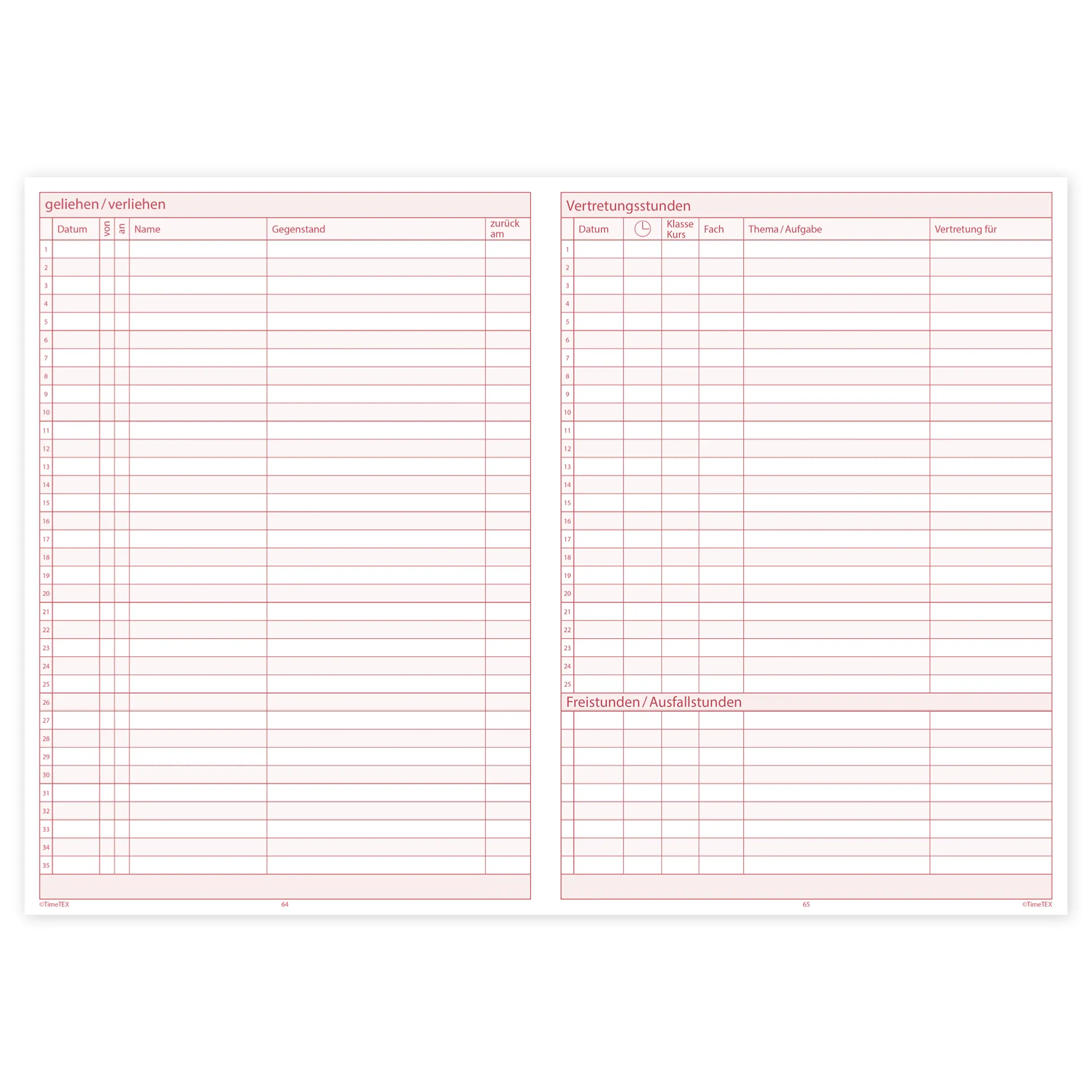 TimeTEX Klassen-/Kursheft A4, 64 Seiten