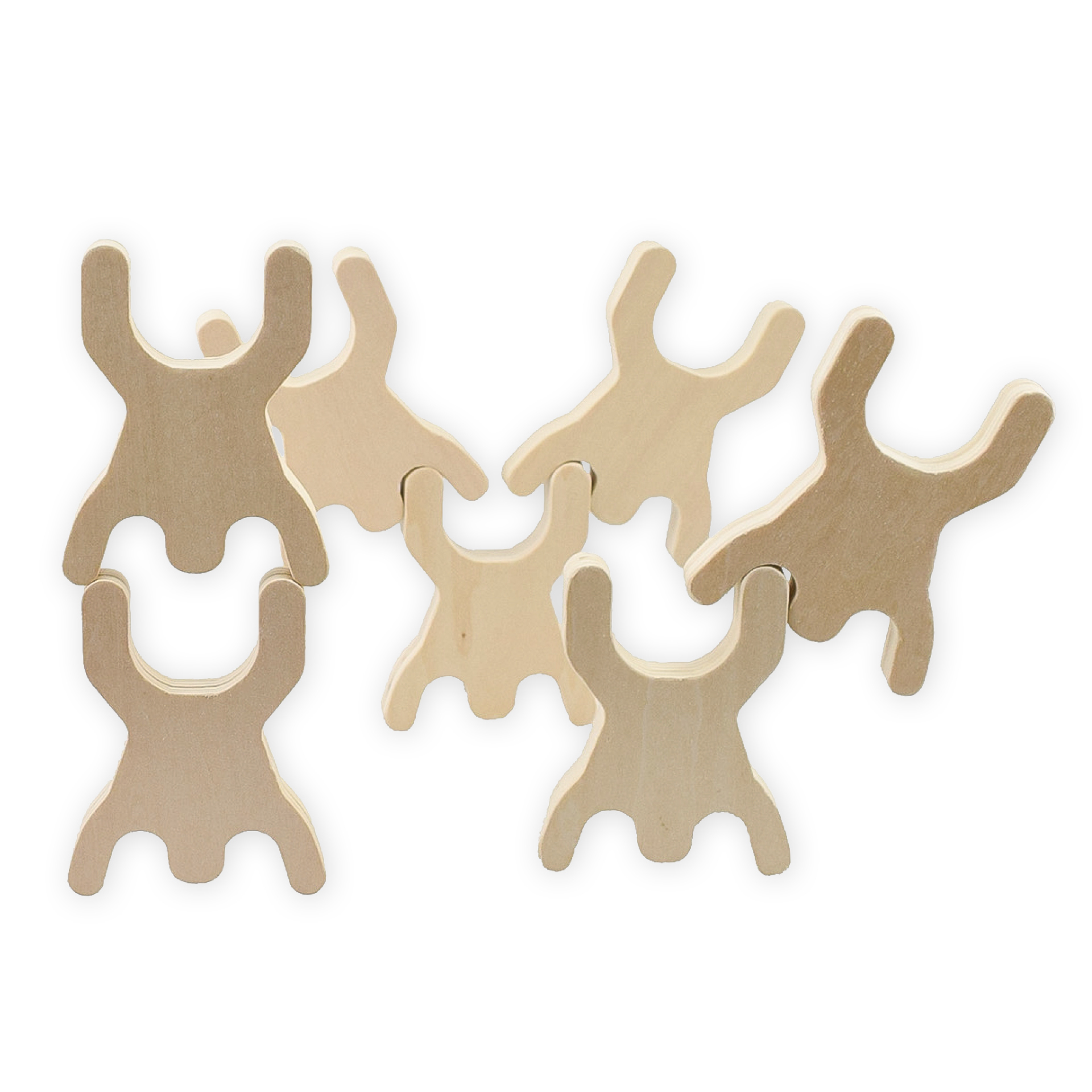 Figuren-Stapelspiel aus Holz, 36-tlg. im Beutel
