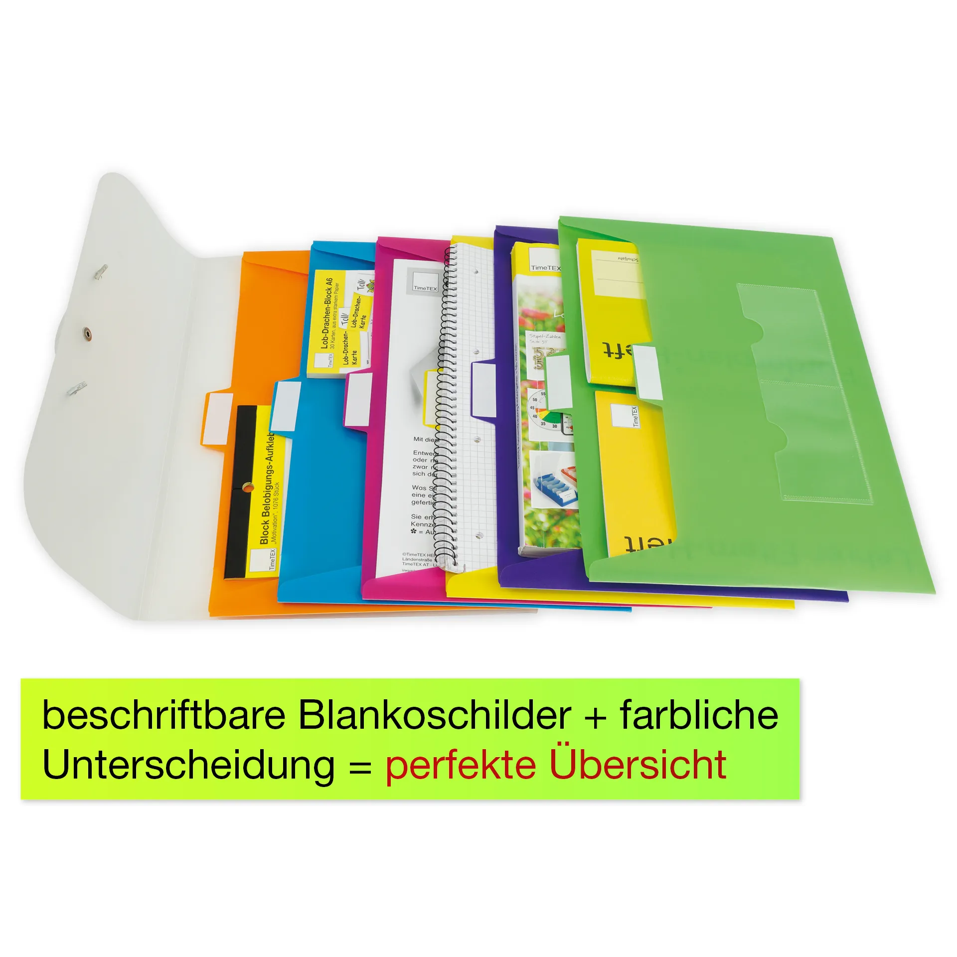 Teczka z organizerem w formacie A4, 7 przegródek, przezroczysta