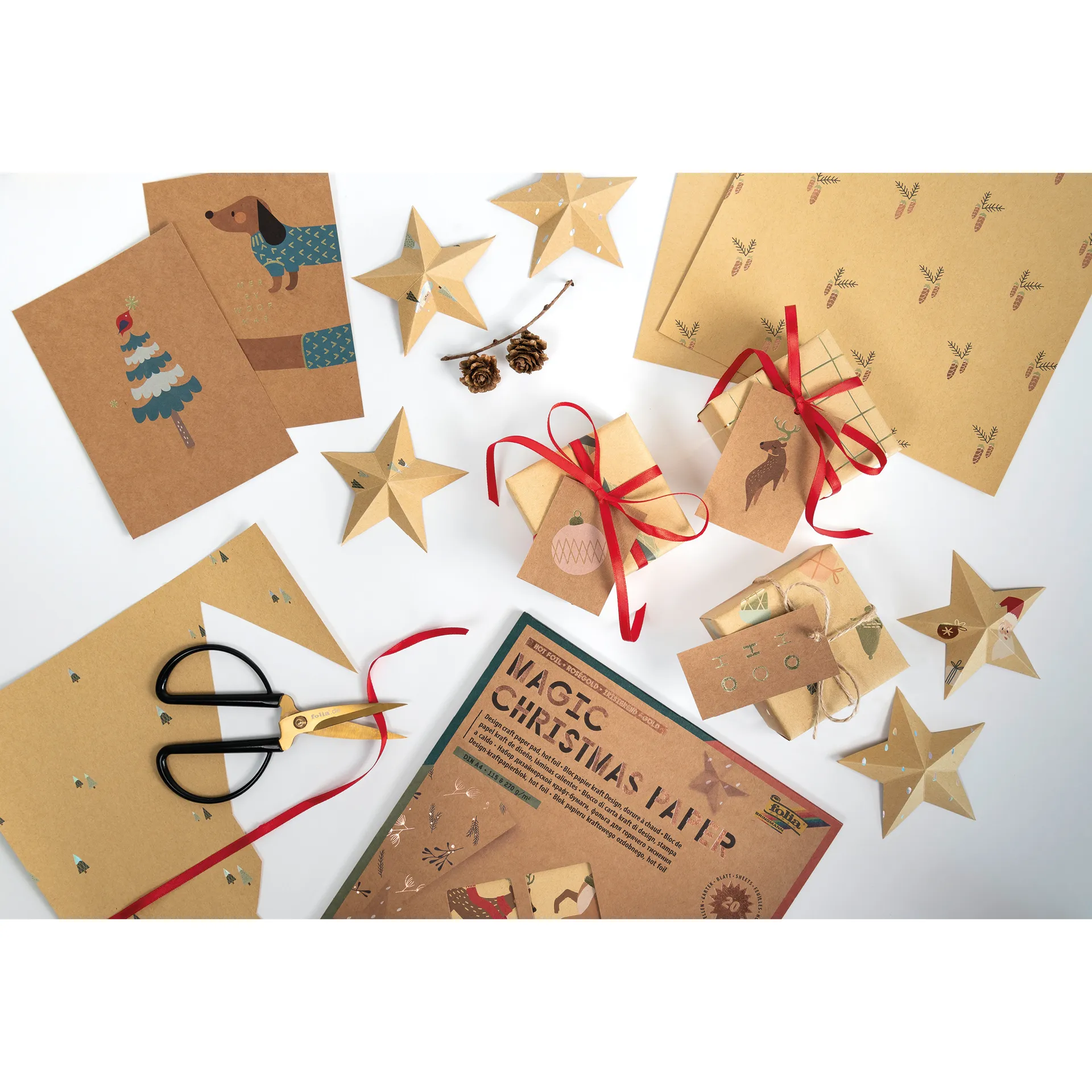 Kraftpapier-Block "Magic Christmas Paper" A4, 20 Blatt