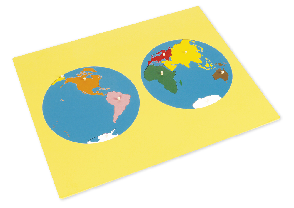 TimeTEX Puzzle Map Kontinenter "Montessori Premium"
