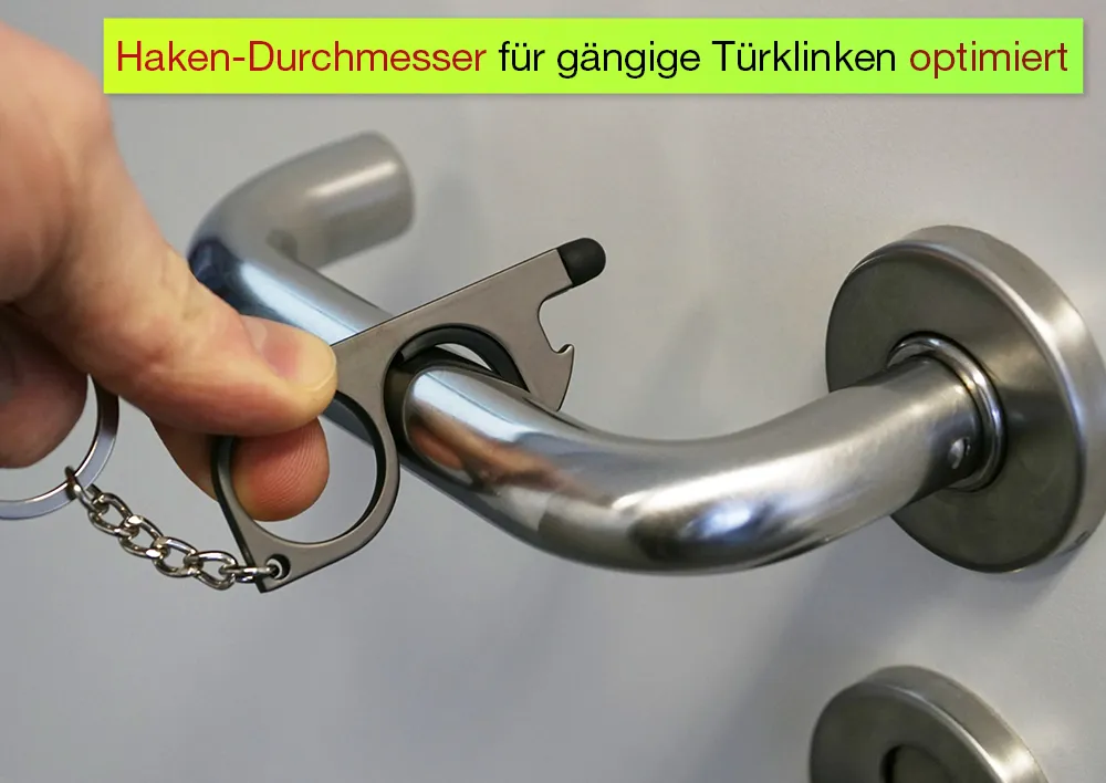 Hygiene-Haken mit Beschichtung und Schlüsselring, schwarz