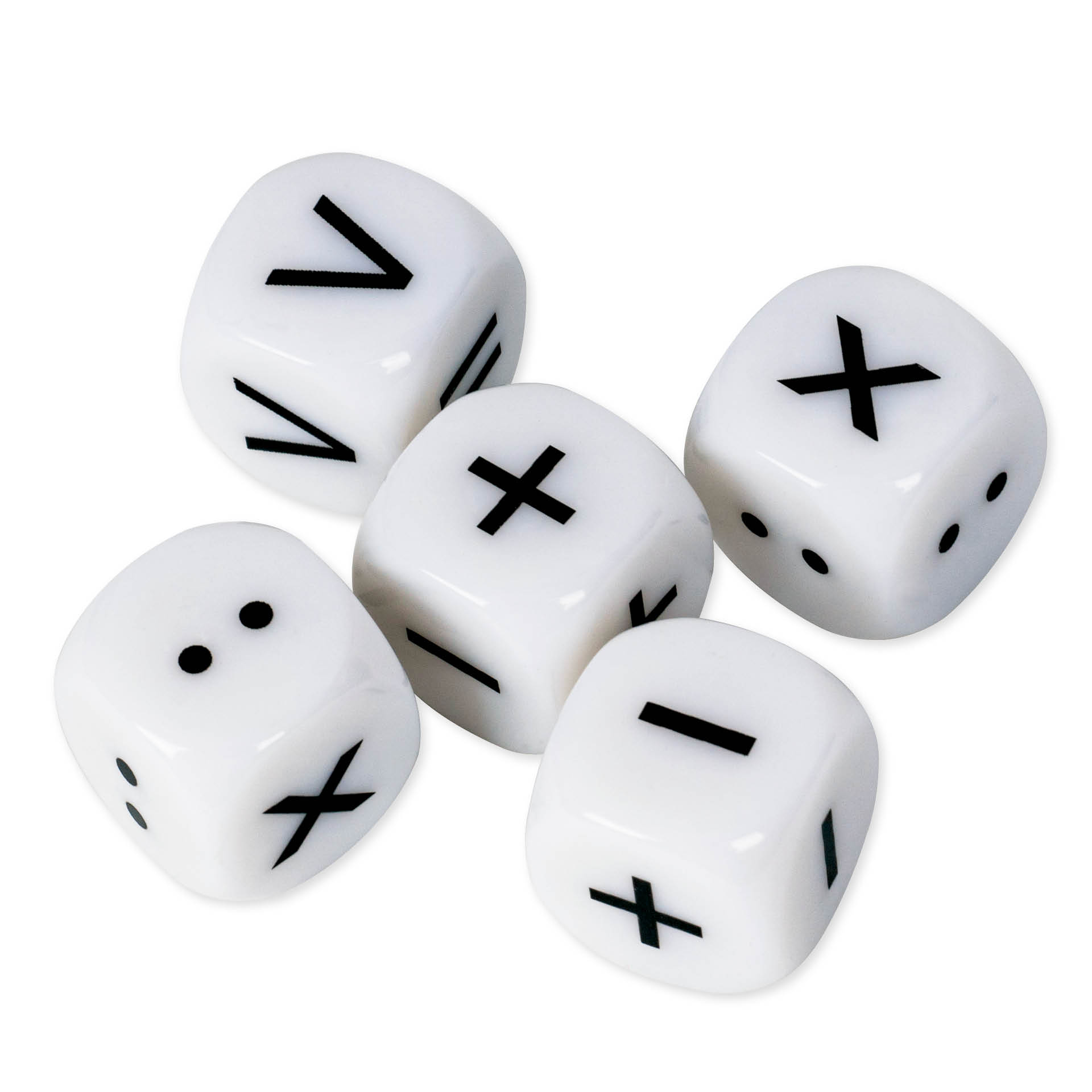 Sätt 5 tärningar med aritmetiska matematik symboler, 16 mm
