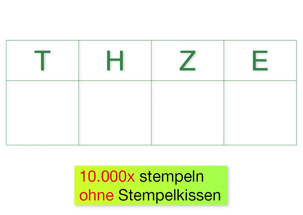 Siebdruck-Stempel "Perpetuum", "Stellenwert"
