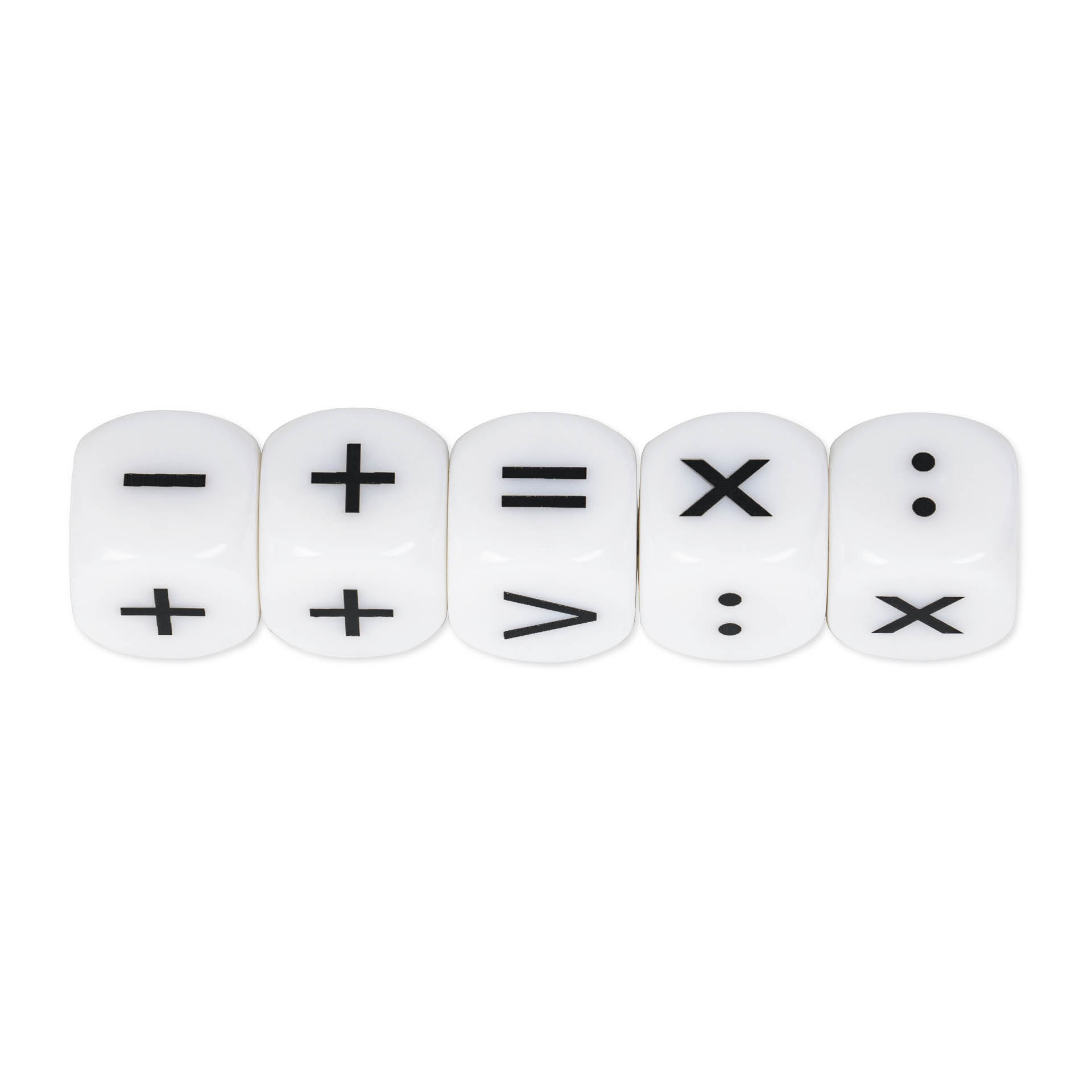 Sätt 5 tärningar med aritmetiska matematik symboler, 16 mm