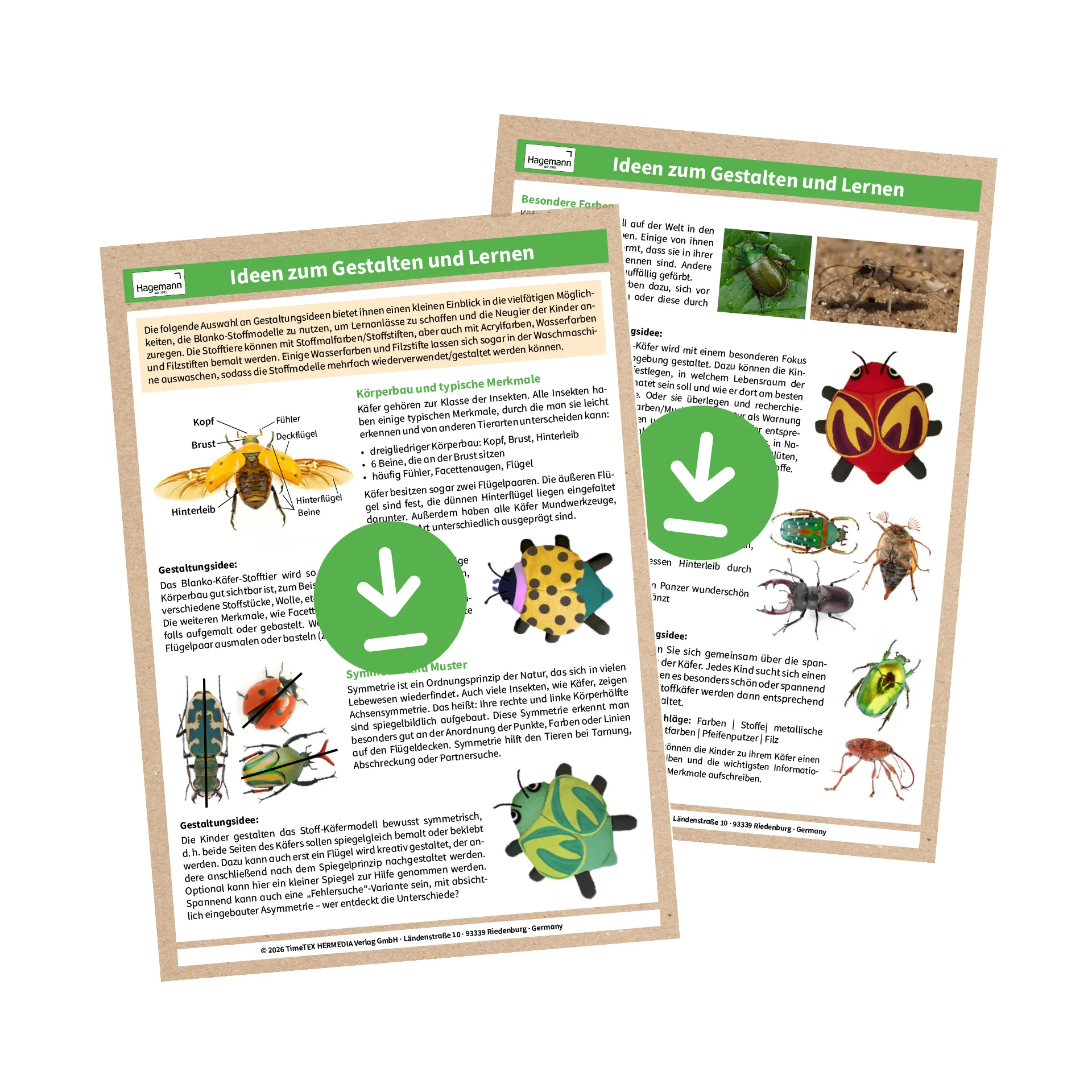 Stoff-Käfer zum Bemalen, 17x15 cm