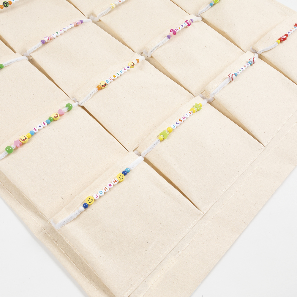 Material-Taschen-Vorhang aus Canvas, 24 Taschen, 93x60 cm Material-Taschen-Vorhang aus Canvas, 24 Taschen, 93x60 cm