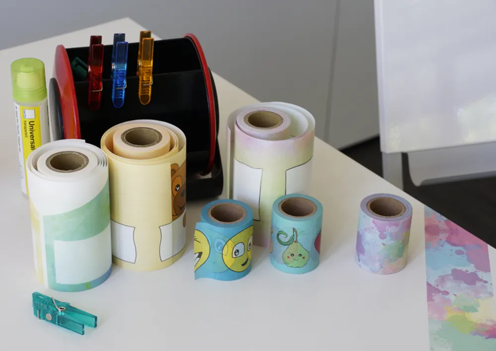 Deko-Band Reispapier 10 cm, selbstklebend + beschriftbar, 10m