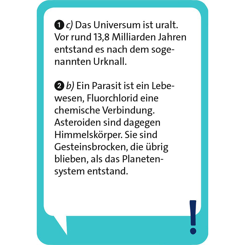 Kartenspiel "Pocket Quiz Junior Weltraum"