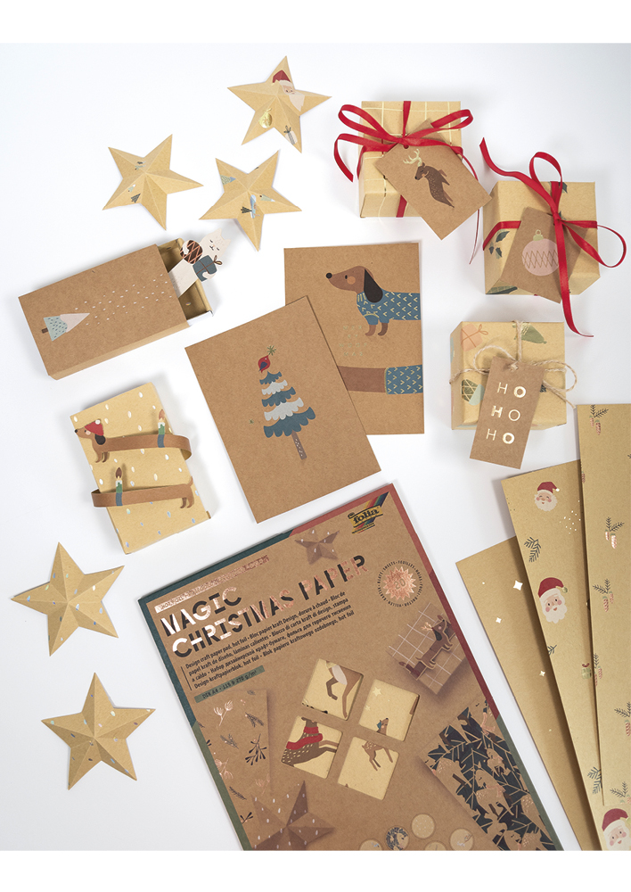 Kraftpapirblok "Magisk Julepapir" A4, 20 ark