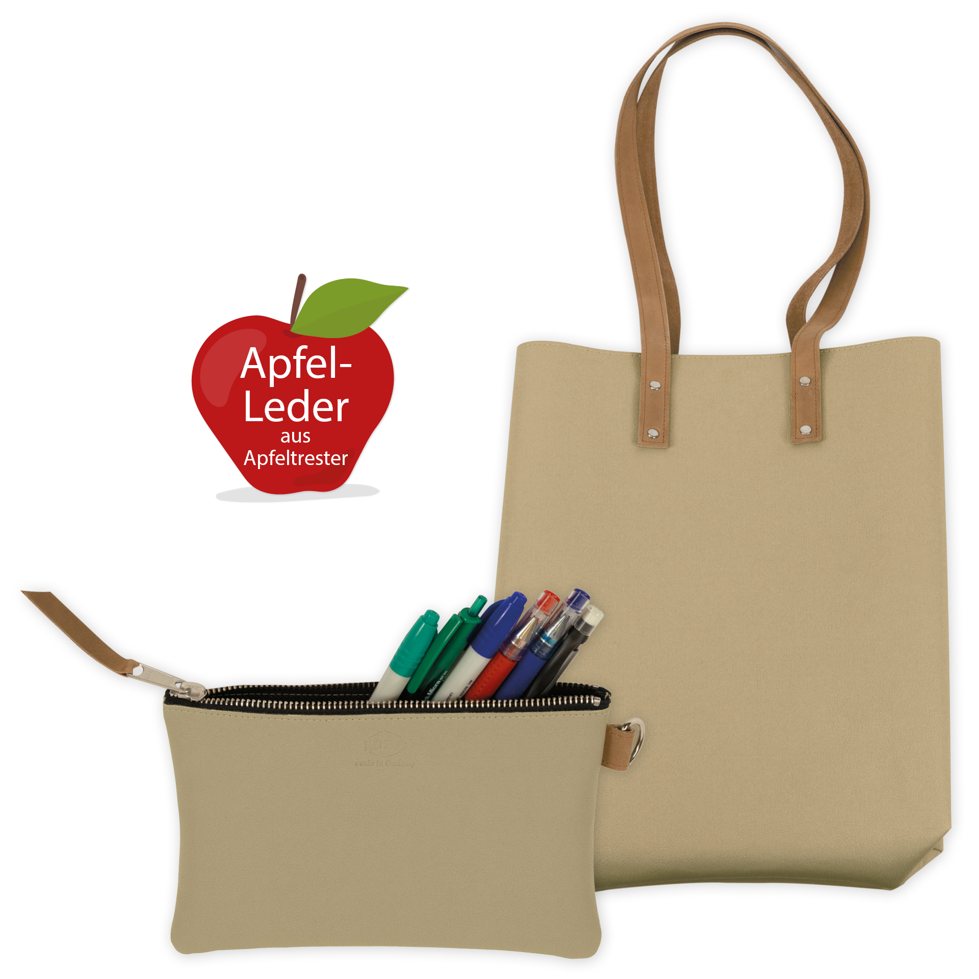 Bolso de hombro "Mali" de cuero de manzana