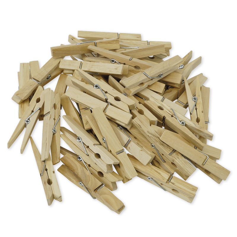 TimeTEX Holz-Klammern 70 mm natur, 50 Stück