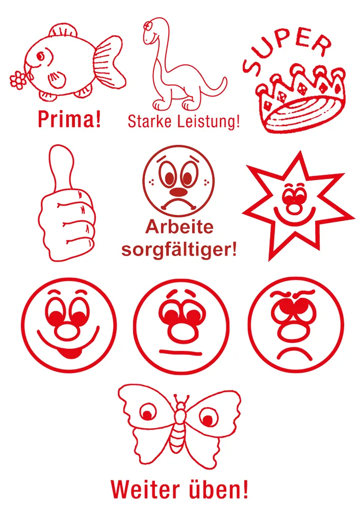 Siebdruck-Stempel-Set "Positive Verstärkung", Classic 11-tlg., in Box