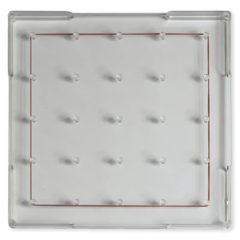 Klassensatz Geometrie-Brett einseitig (5x5 Stifte), 24 Stück in Box, 15x15 cm, transparent