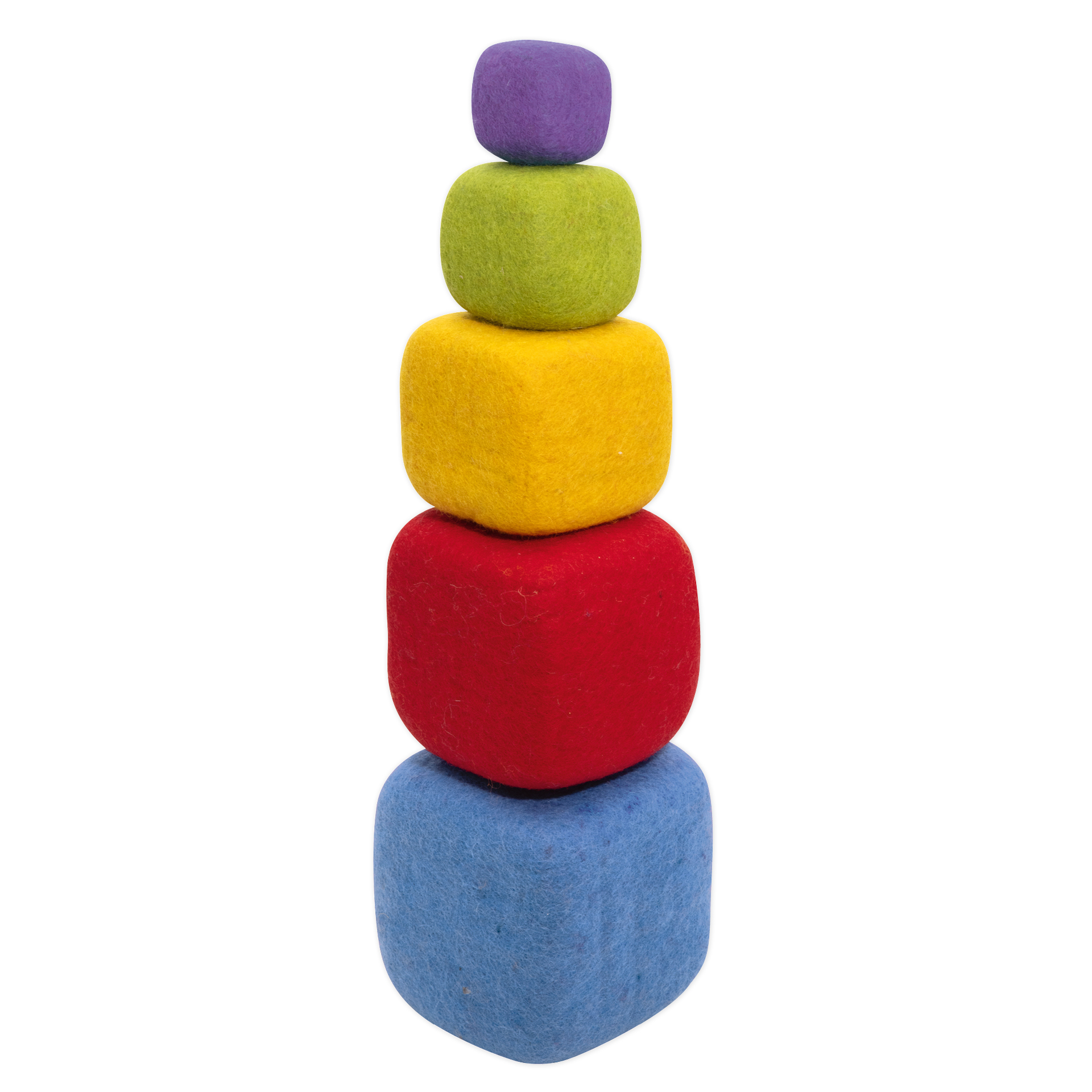Set Filz-Stapelwürfel "Regenbogen", 5-tlg.