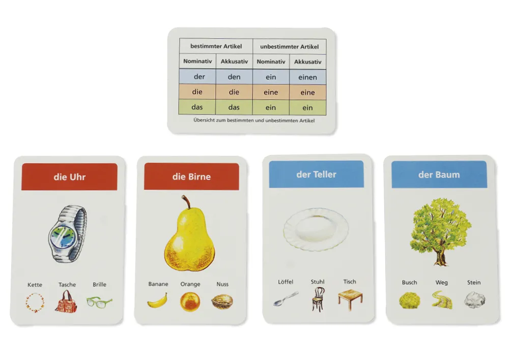 Schubicards Deutsch "Artikel der - die - das"