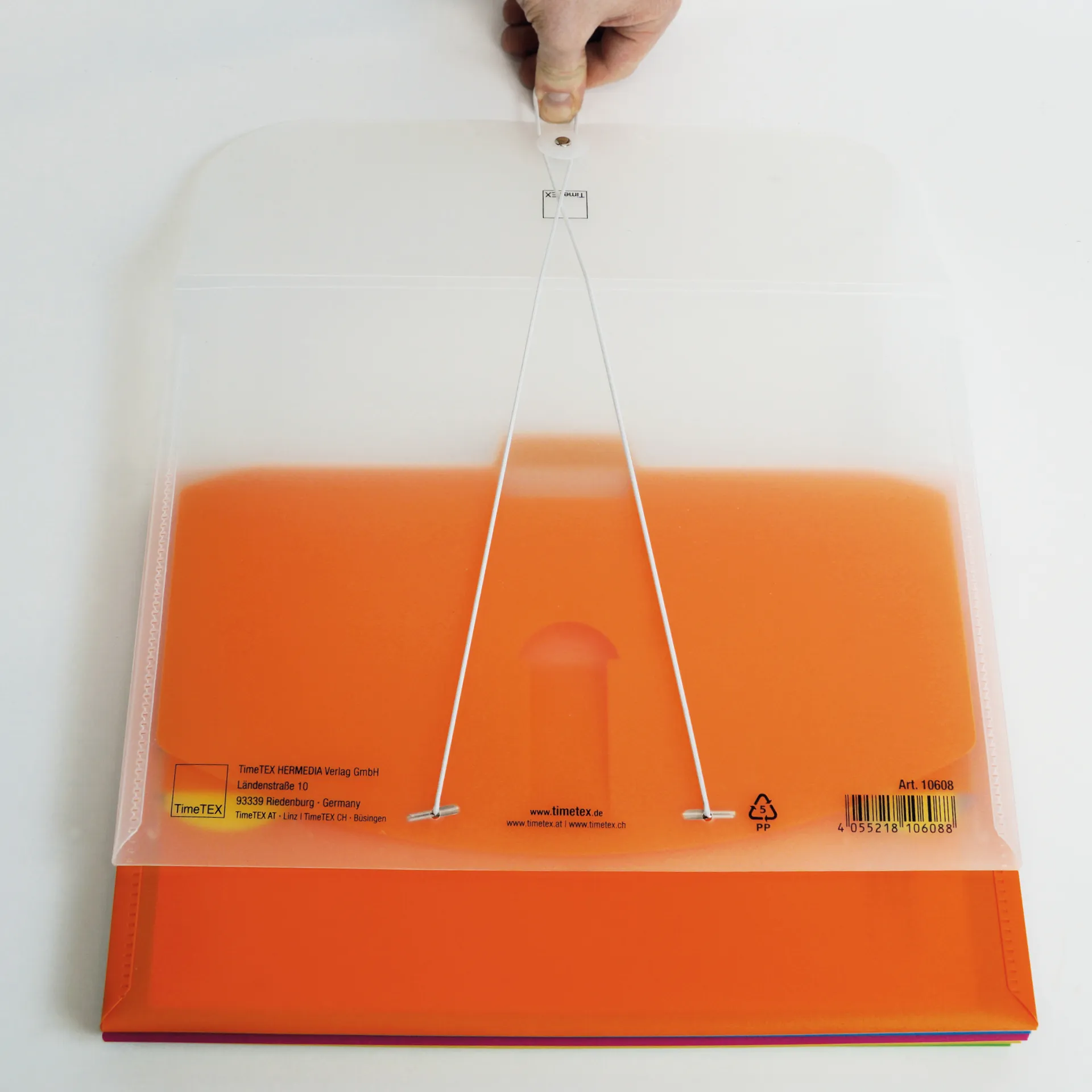 Teczka z organizerem w formacie A4, 7 przegródek, przezroczysta