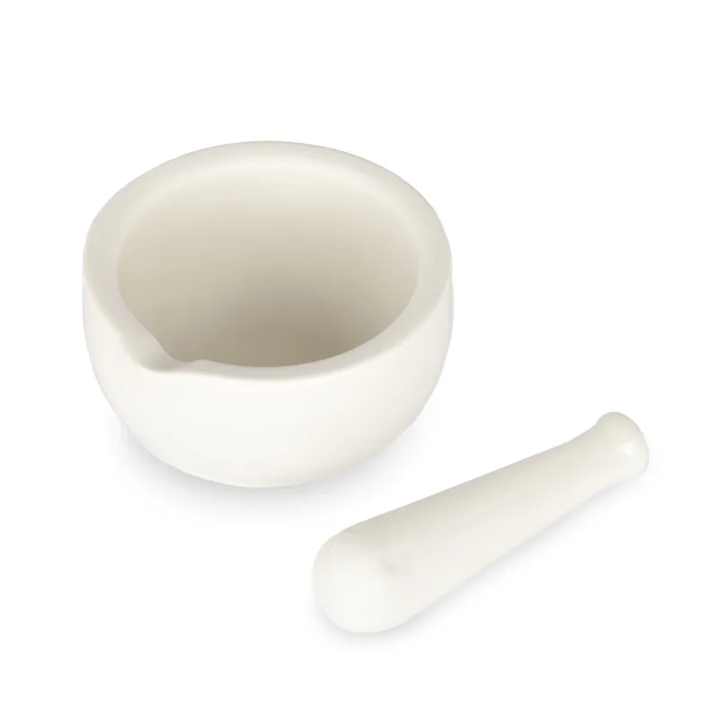 Mörser mit Stößel aus Keramik, 8x5 cm