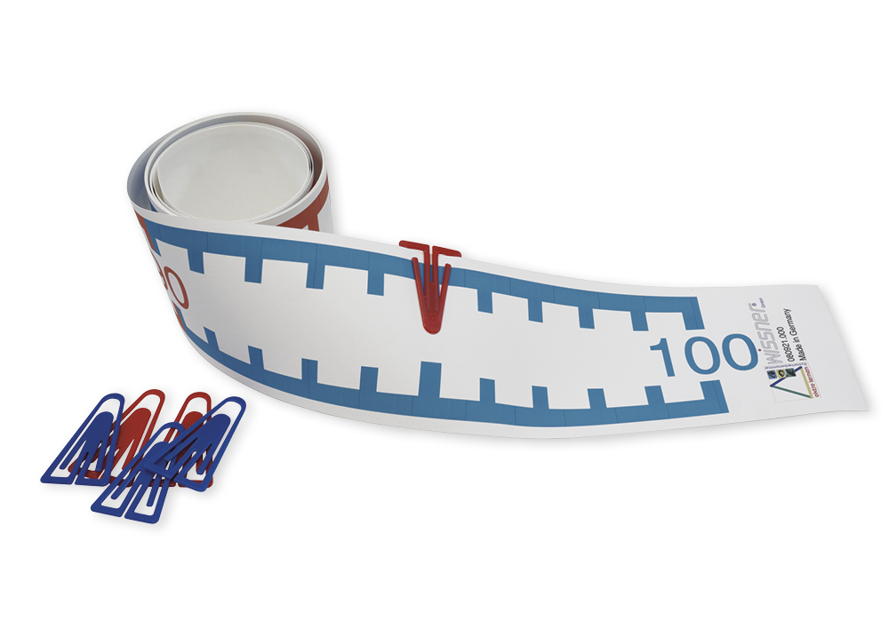 TimeTEX Demo-Zahlenstrahl-Rechenband mit Klettpunkten, 3 m, 1-100