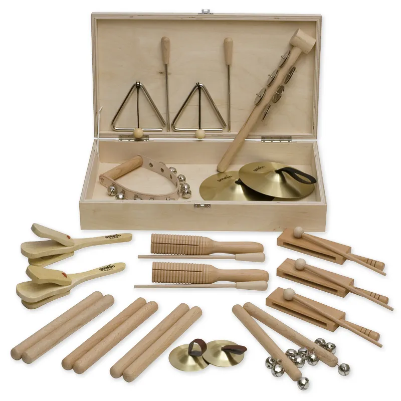 Percussion-Set, 18-tlg., in Holzbox