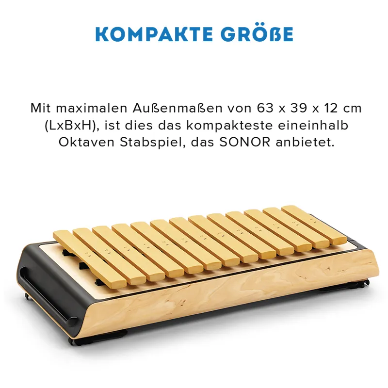 SONOR SMART Xylophon, Sopran c2-a3 + fis2, b2, fis3, mit Schlägel, zum Stapeln, SSX 100 DE