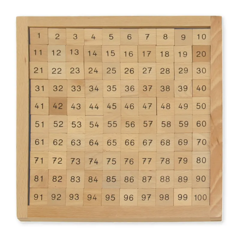 Hunderterbrett, mit Kontrolltafel und Holz-Box, 103-tlg.