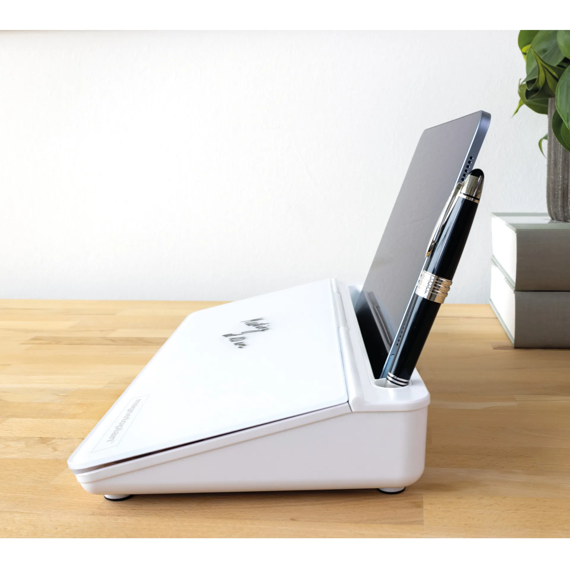 Tisch-Organizer mit beschriftbarer Glasoberfläche, weiß