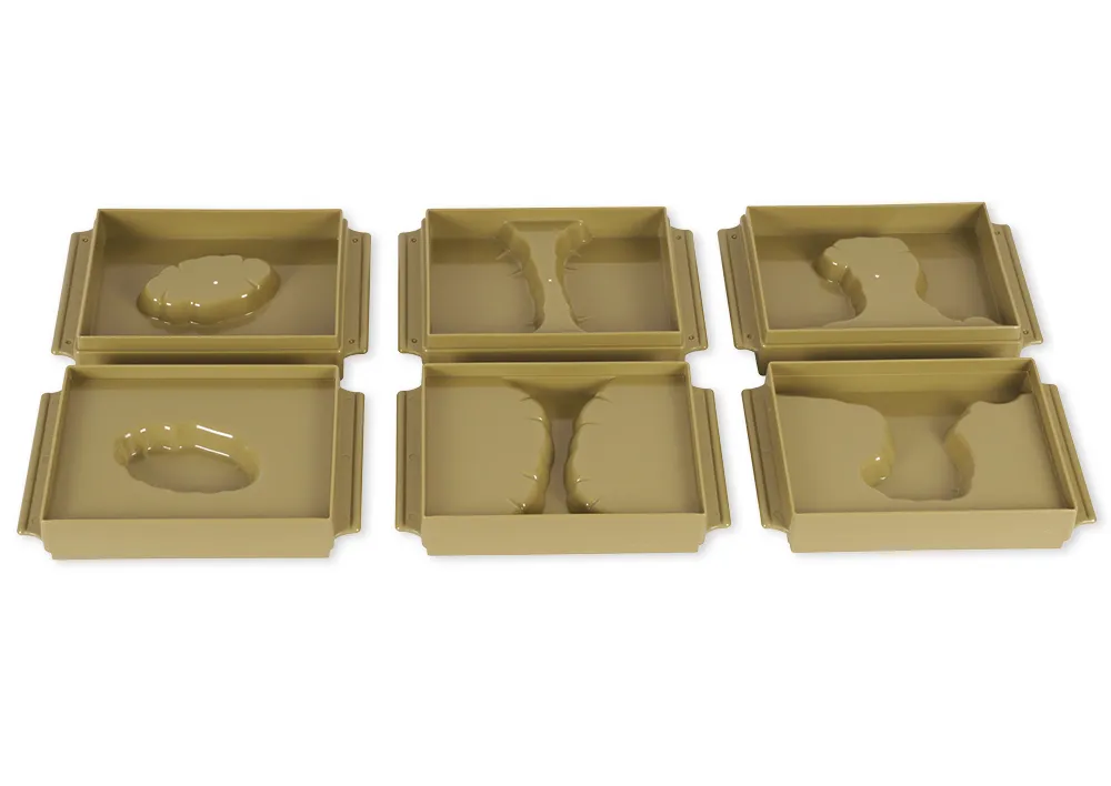 TimeTEX - Tăvițe cu forme de pământ și apă, 10 bucăți "Montessori Premium"