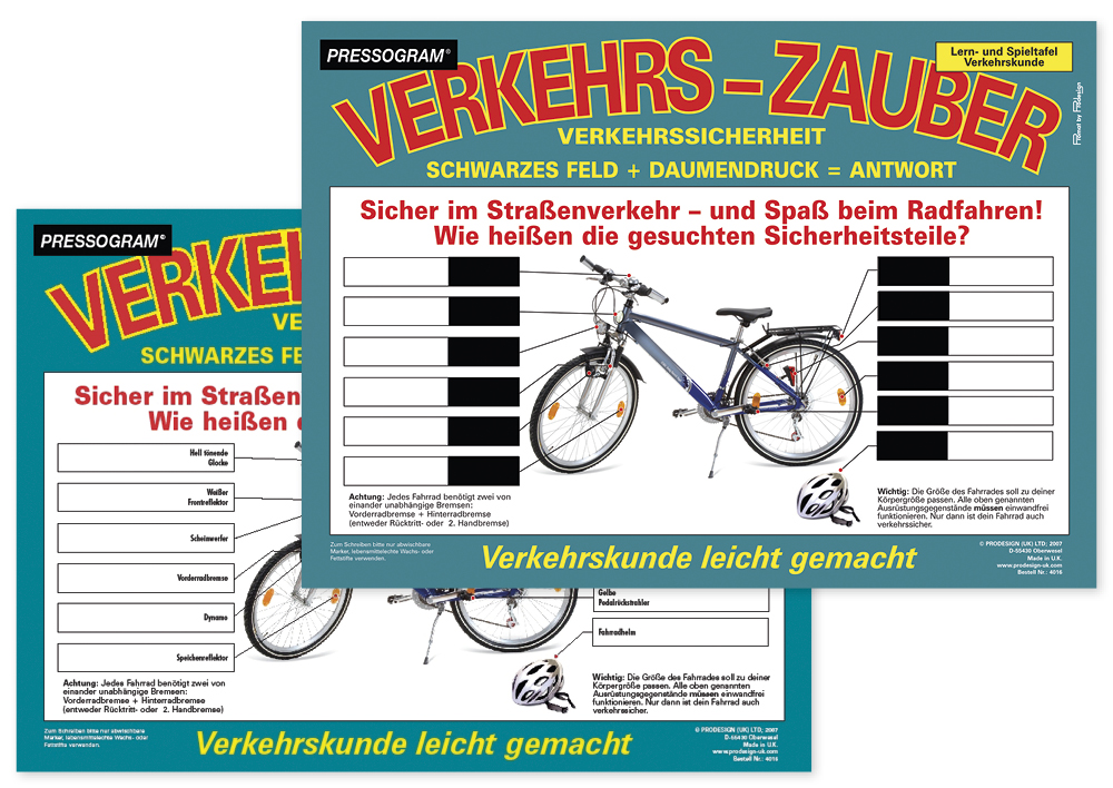 Hagemann TimeTEX Zaubertafel "Verkehrserziehung" Fahrrad-Verkehrssicheheit