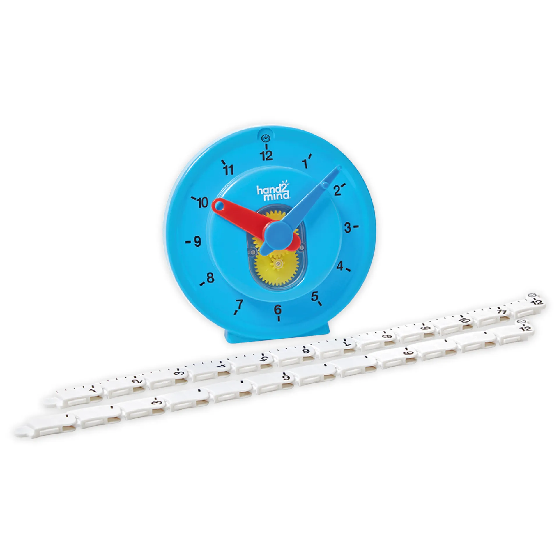 Klassenset leerlingklokken met getallenlijn, 24-delig