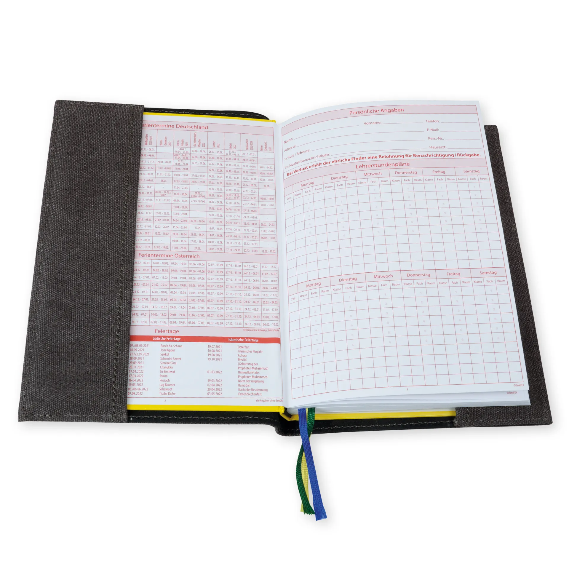 TimeTEX Kalenderhülle aus Canvas A4-Plus, mit Stiftschlaufe