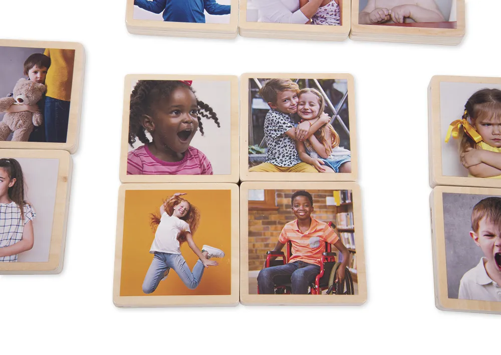 Holztäfelchen "Emotionen", 18-tlg.