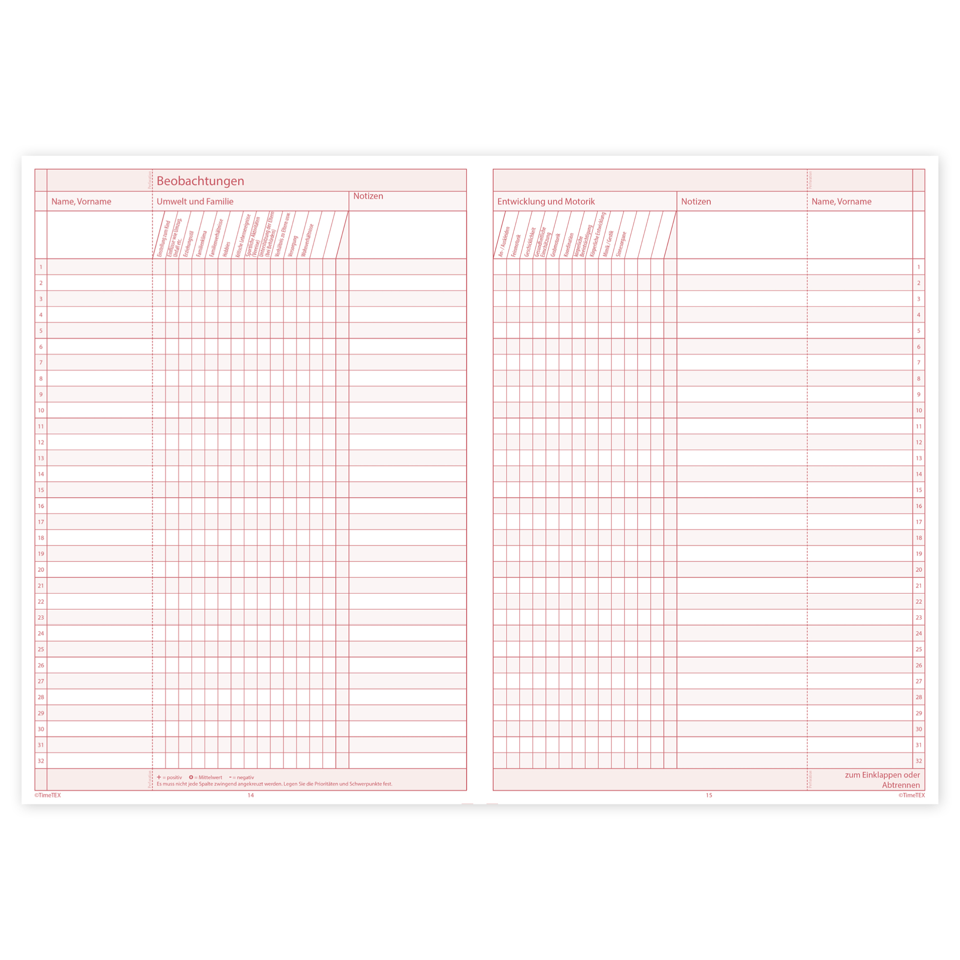 TimeTEX Heft Klassen-Beobachtung A4, 64 Seiten