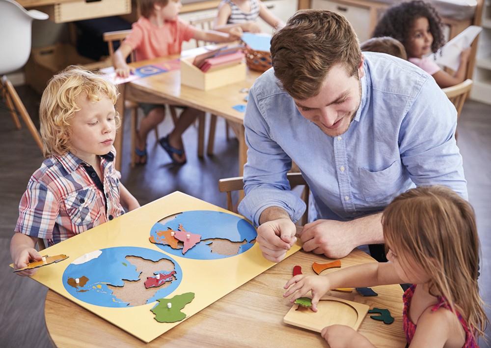 TimeTEX Puzzle Map Kontinenter "Montessori Premium"