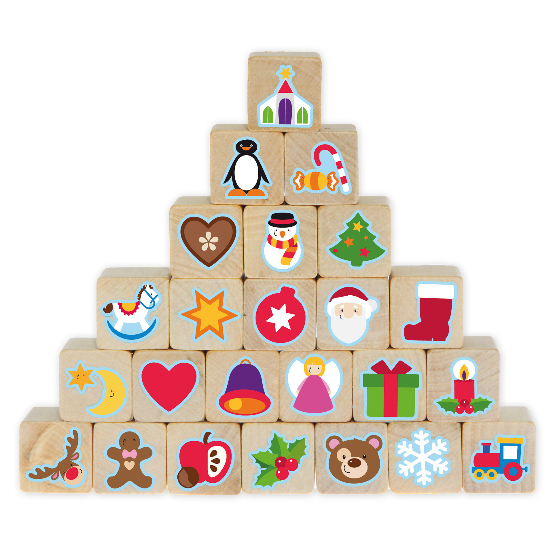 Holzstempel "Adventskalender", 24-tlg.