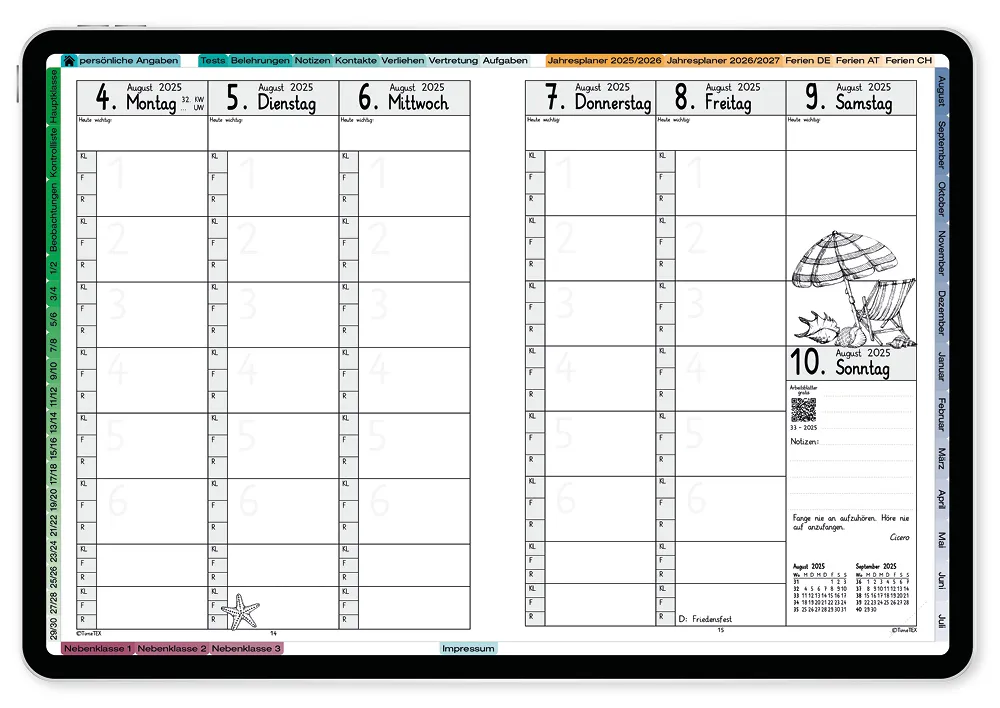 TimeTEX Digitaler Grundschul-Planer "Creativo" DigiPlan 2025/2026