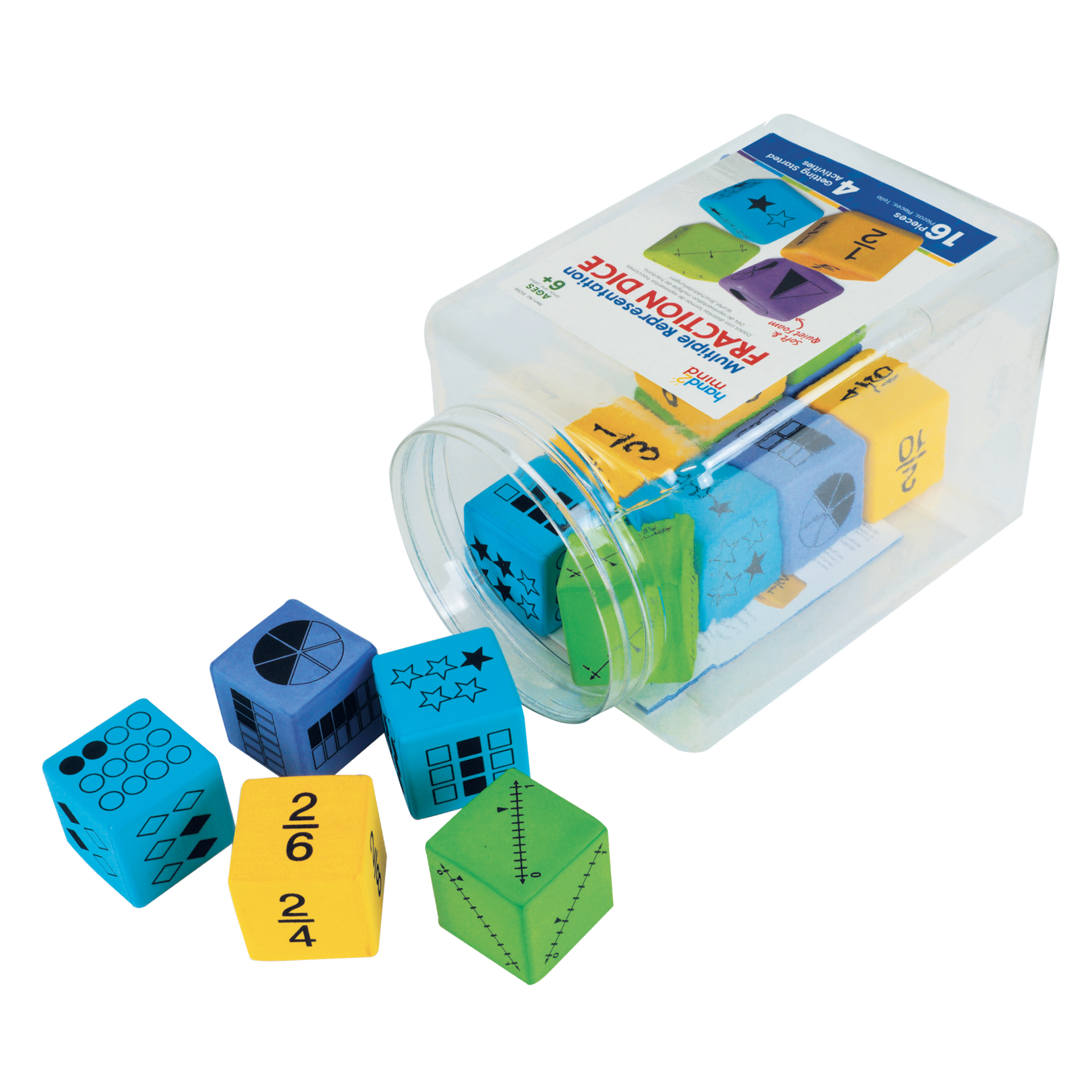 Set Flüster-Würfel "Brüche", 4,3 cm, 16-tlg.