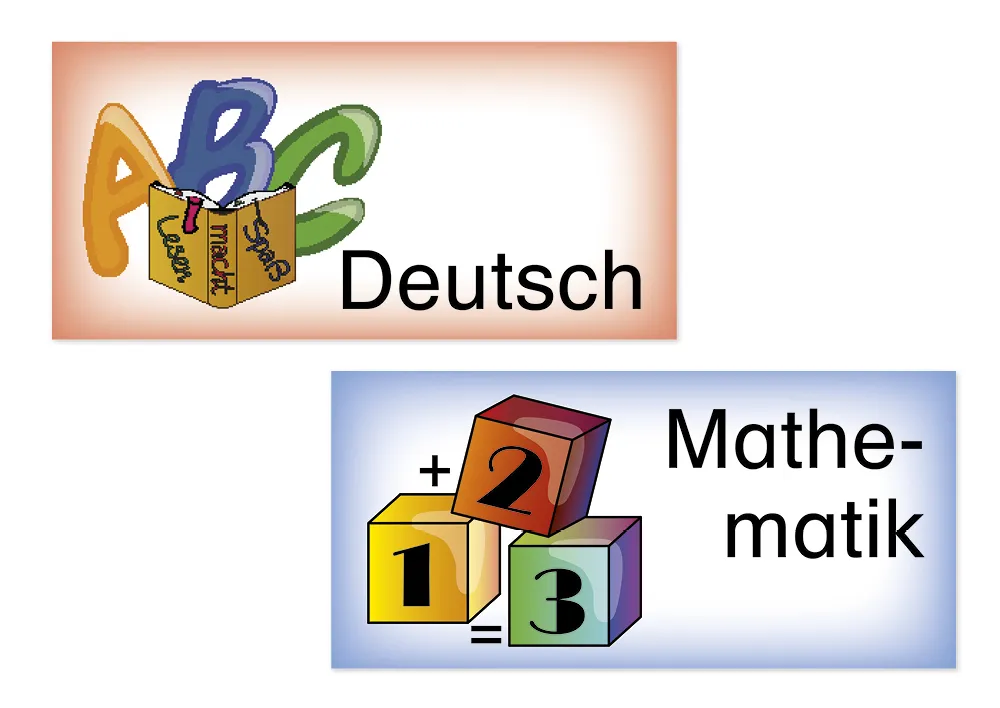 Stundenplan-Bildkarten aus Pappe, magnetisch, 40-tlg., in Box