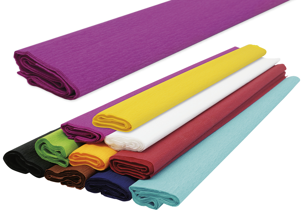 Krepppapier, 10 Rollen à 0,5x2,5 m