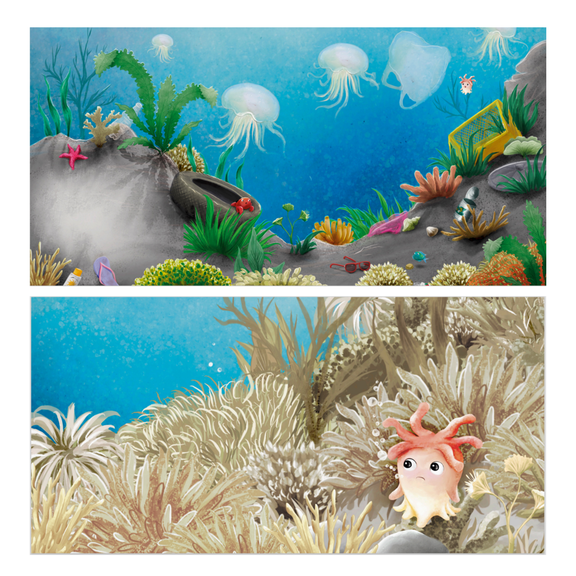 Buch "Kira Koralle und das Verschwinden der Meeresfarben", 48 Seiten