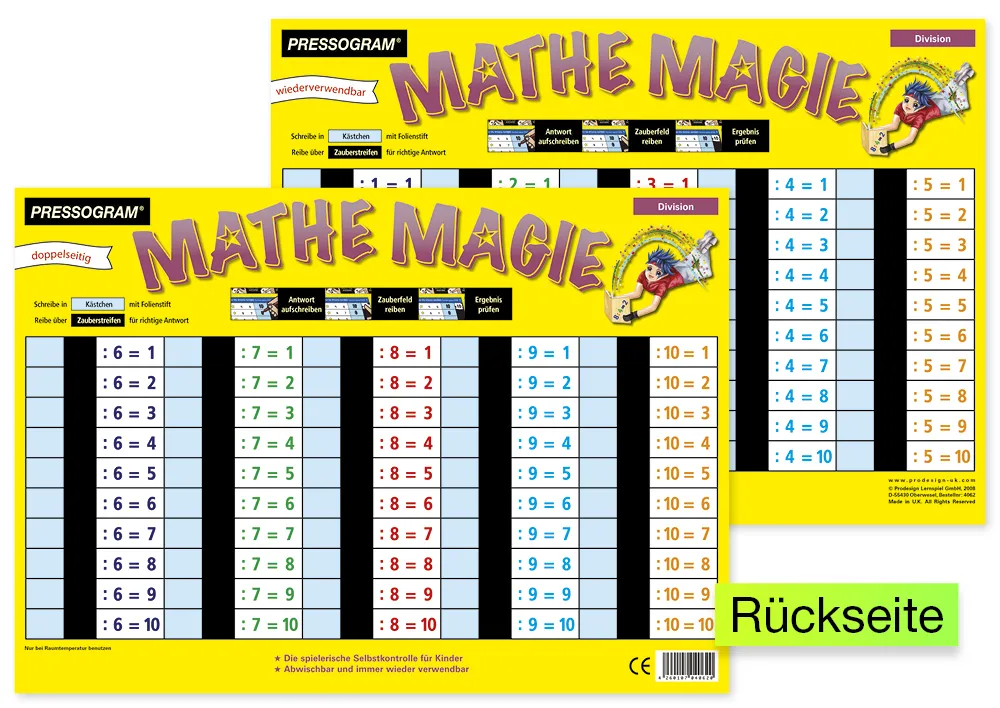 TimeTEX Zaubertafel "Mathematik" Division Ergebnis