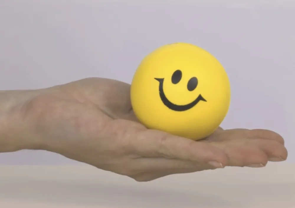 Softball, lachendes Gesicht, 60 mm ø