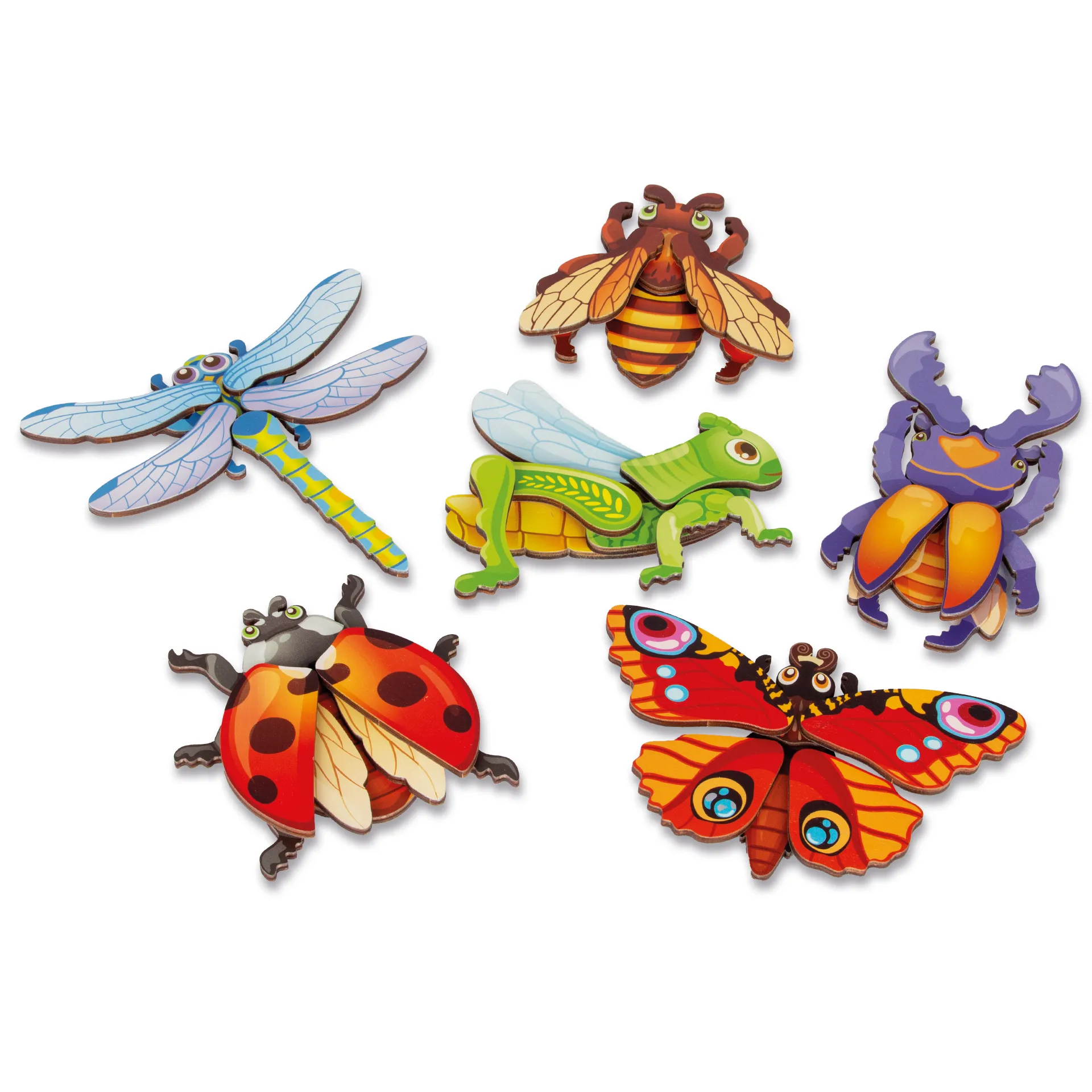 Magnet-Puzzle "Insekten" aus Holz, 45-tlg. Magnet-Puzzle "Insekten" aus Holz, 45-tlg.