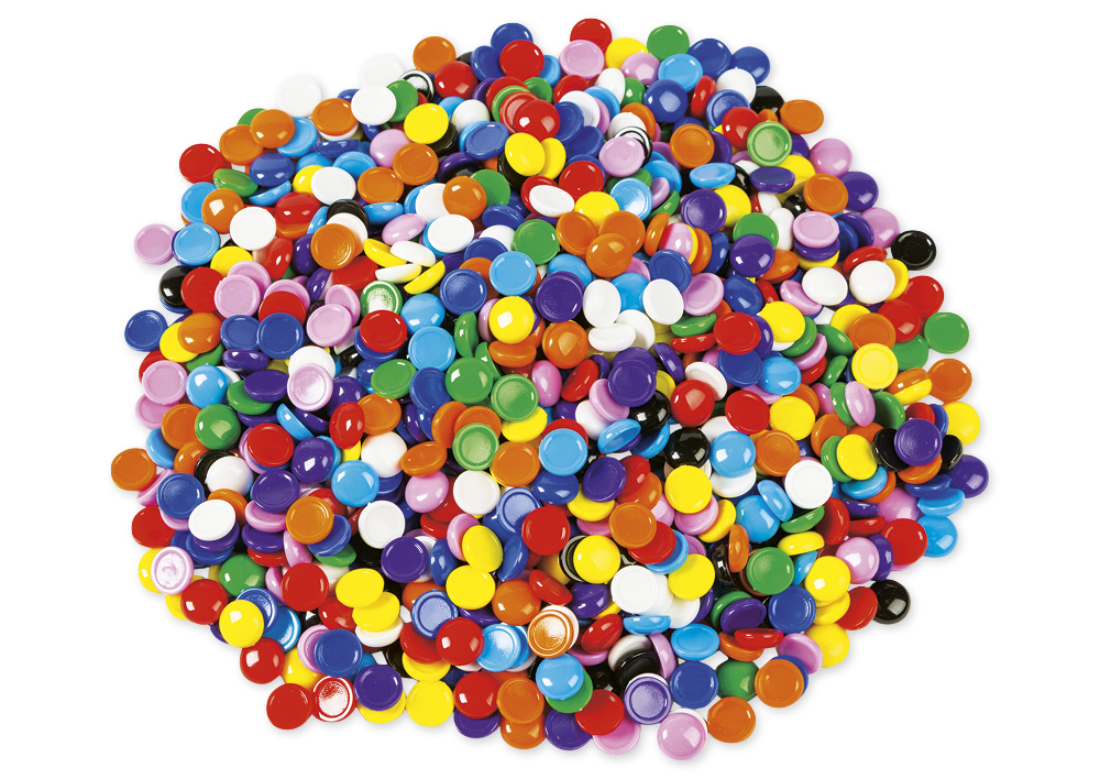 Muggelsteine aus Kunststoff, 1.000 Stück, farbig sortiert