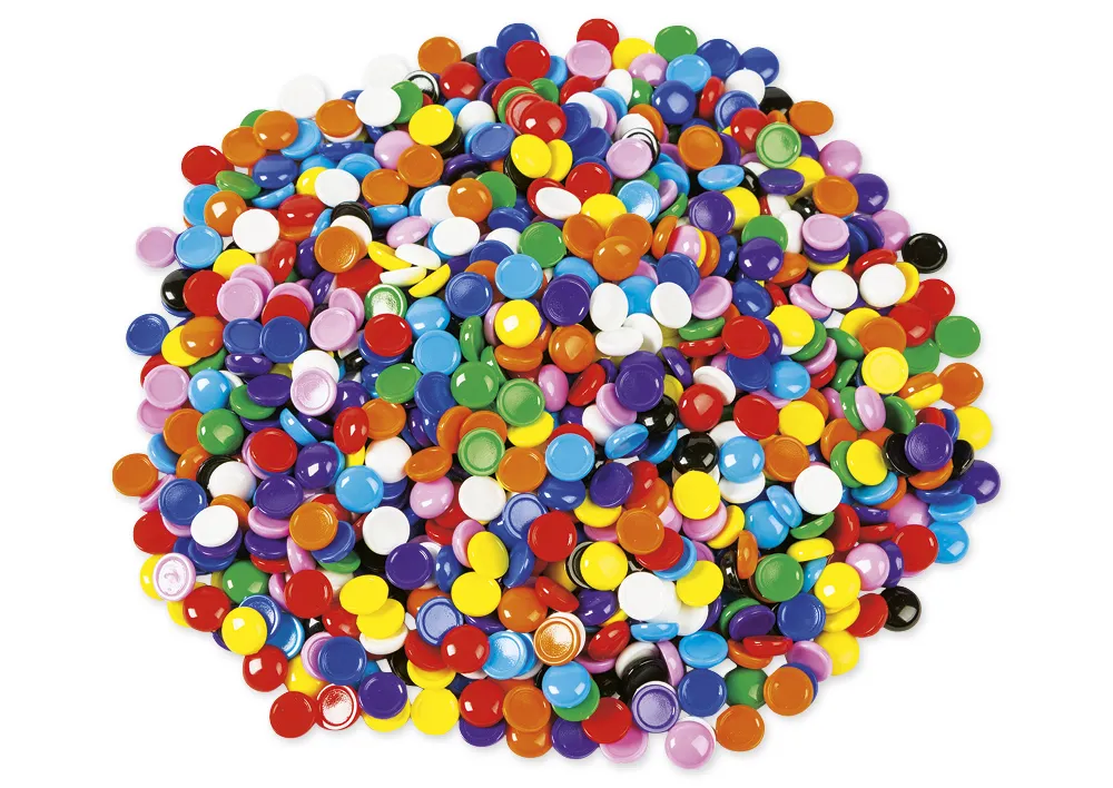 Muggelsteine aus Kunststoff, 1.000 Stück, farbig sortiert